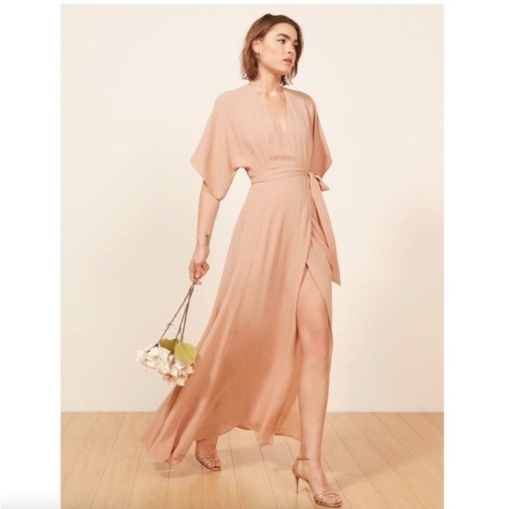 Reformation Blush Pink Maxi Wrap Dress